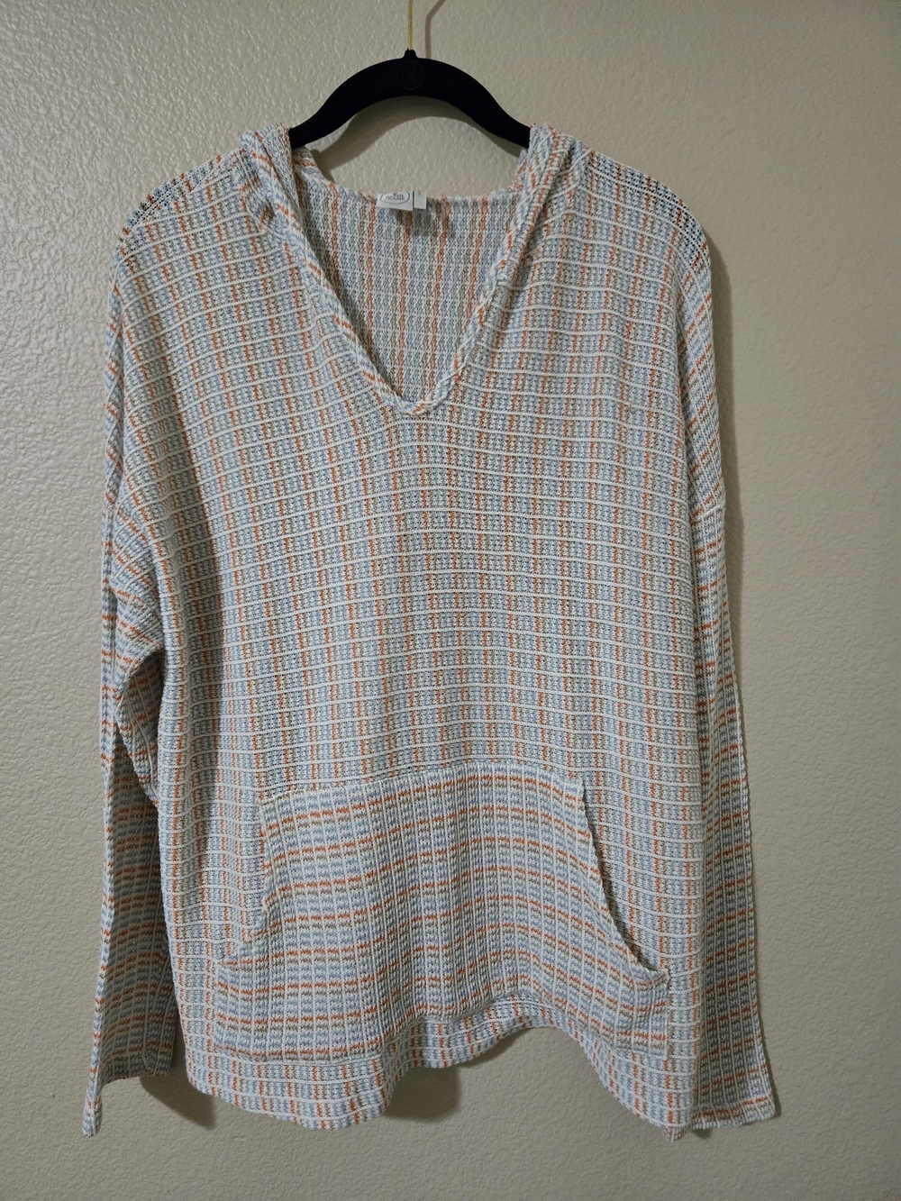 Paper Crane Striped Long Sleeve Shirt With Hoodie Size Large